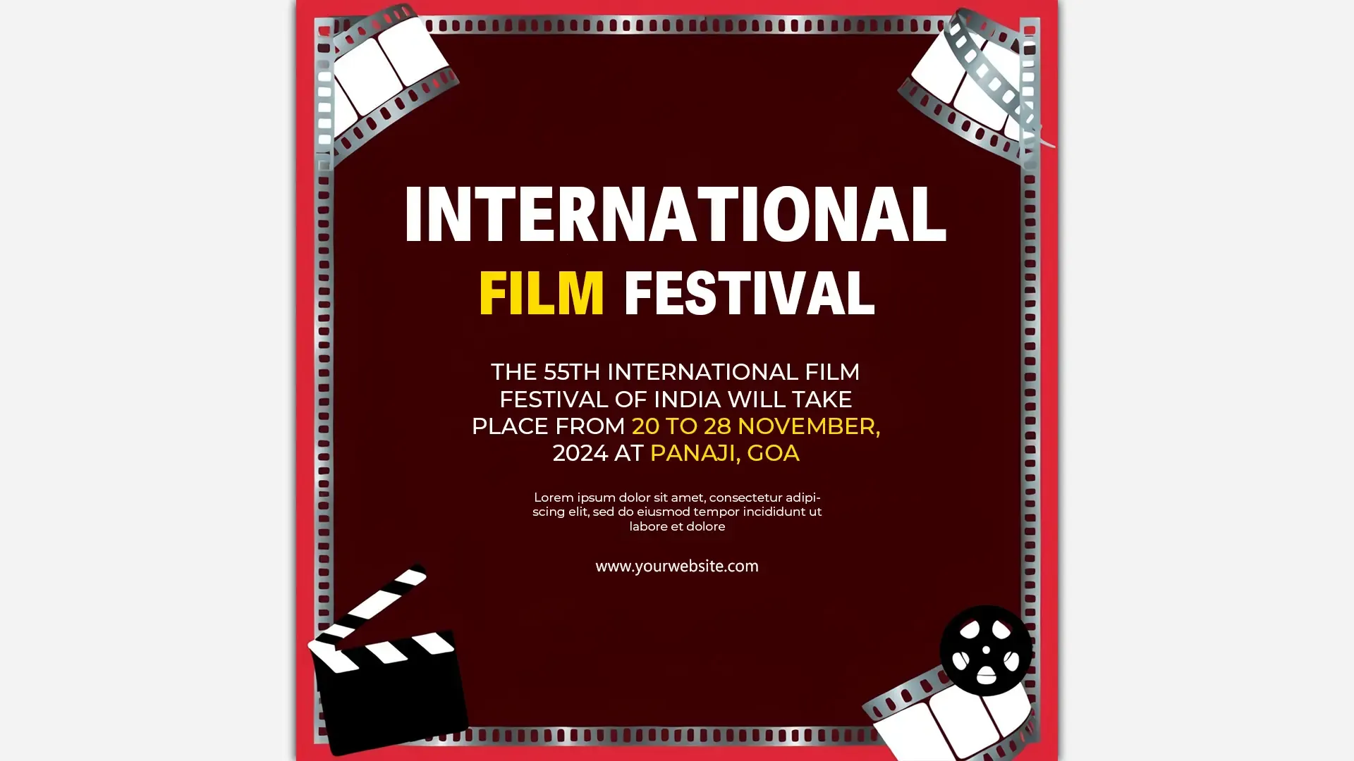 Promotional Instagram Post for International Film Festival of India